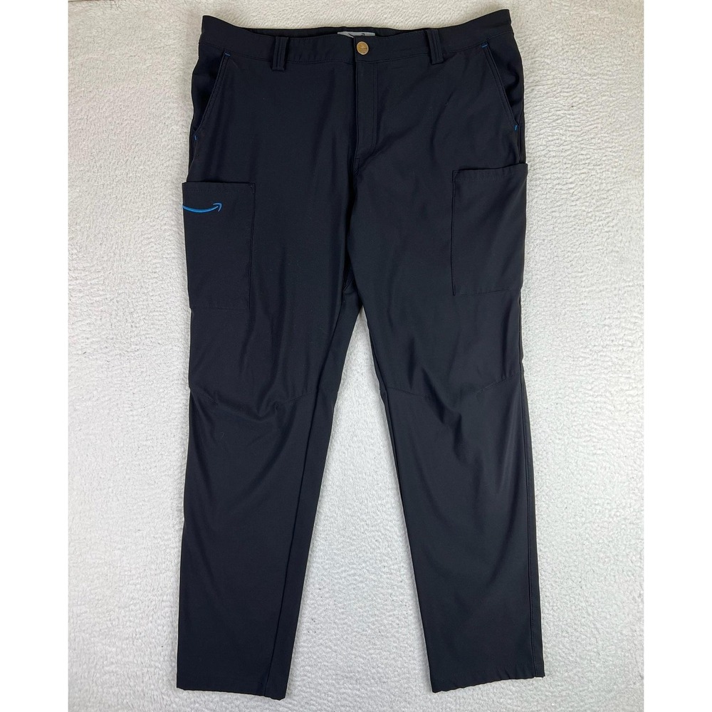 Amazon Cargo Pants Mens XL Black Stretch Delivery Workwear Logo Pockets
